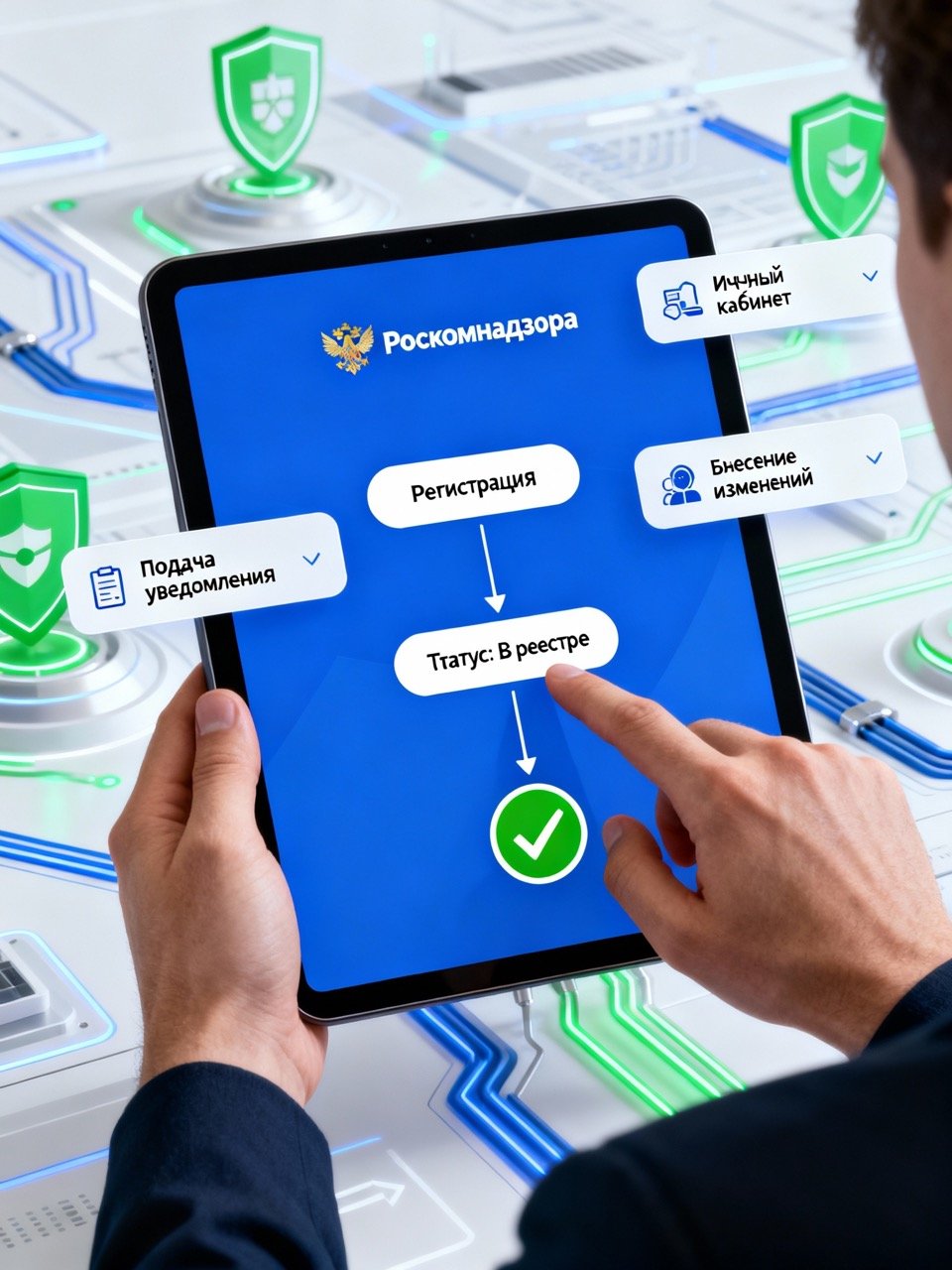 Портал персональных данных РКН | Реестр операторов ПДн | Инструкция по поиску и подаче уведомления