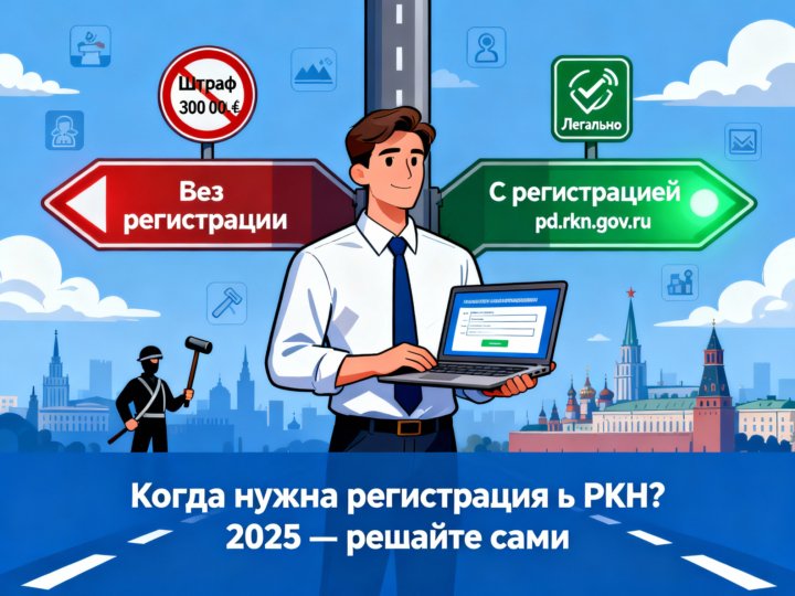 Когда нужна регистрация в реестре РКН 2025: полный список случаев для ИП, ООО и самозанятых — проверьте себя за 2 минуты